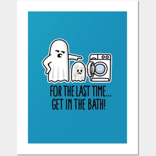 Funny ghost Get in the bath washing machine comic Posters and Art